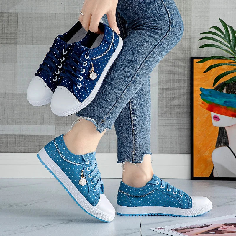 Floral Finesse Lace-Up Platform Sneakers